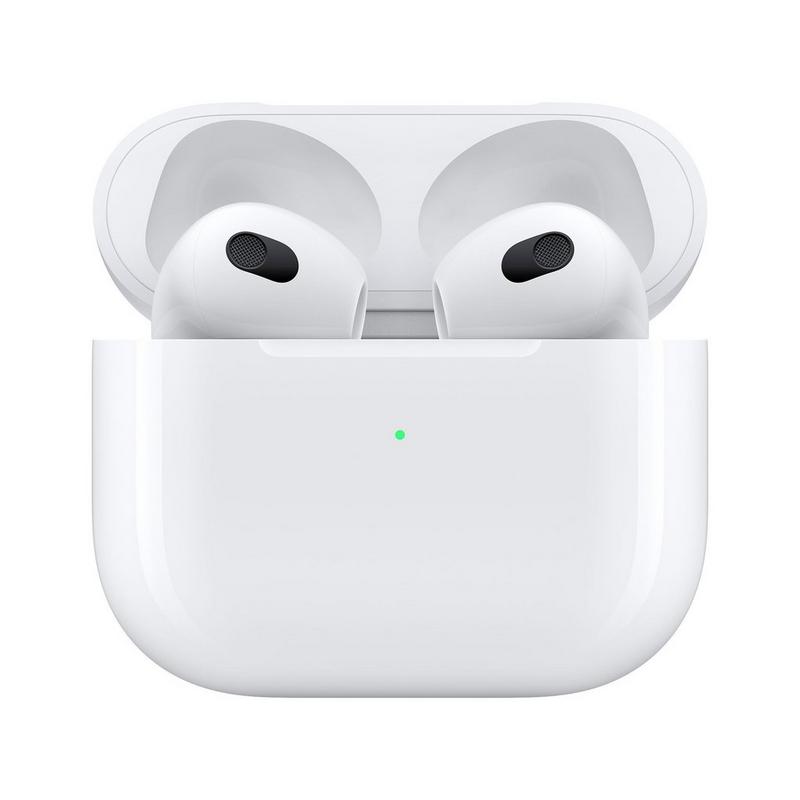 أبل ايربودز مع غطاء شحن لاسلكي، الجيل الثالث، أبيض